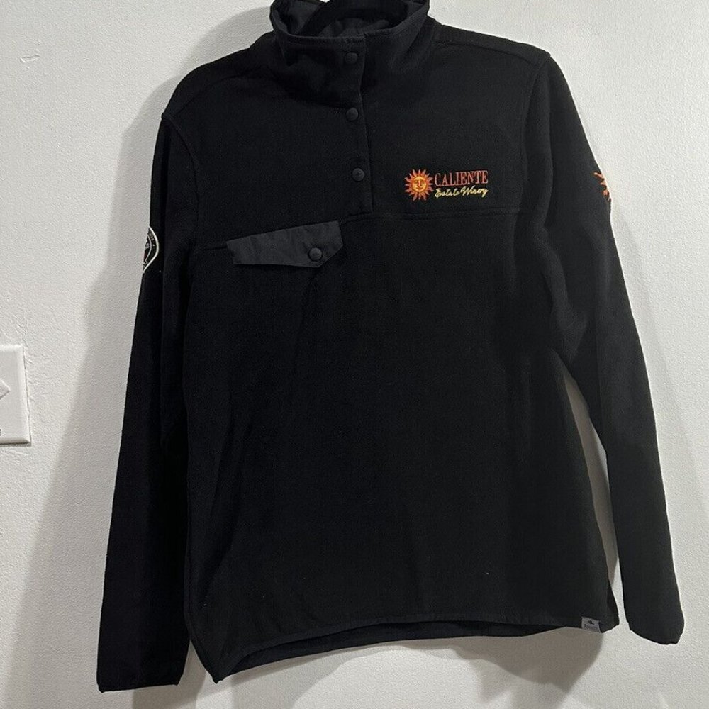 ROOTS 73 Women''s Black  Jacket Size M Embroidery Caliente Estate Winery NWT